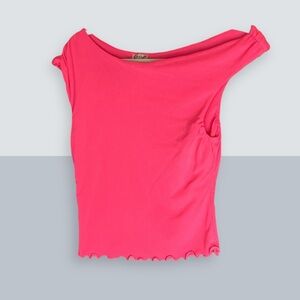 Free People Hot Pink Muscle Tee Top Medium